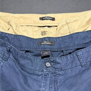 EUC-Marc Anthony TWO Flat Front Chino Shorts, Dark Blue and Khaki with Pockets!